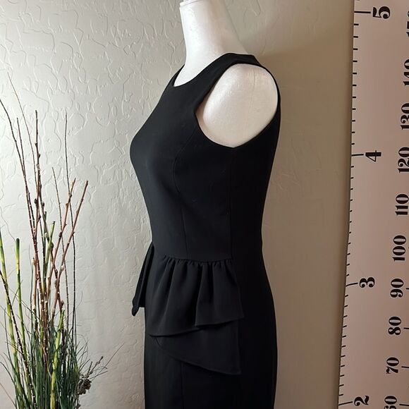 MICHAEL Kors sleeveless black dress peplum style with exposed back zipper. Sz 00 - Picture 2 of 12